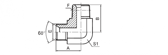 SS αρσενικά αγκώνων σωλήνων εξαρτήματα 1bt9-SP αγκώνων συνδετήρων κοχλιοτομημένα γράμμα Τ