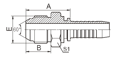 18611 μετρικές υδραυλικές συναρμολογήσεις μανικών, JIS 60 συναρμολογήσεις κώνων βαθμού