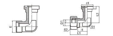 H - Προσαρμοστής φλαντζών της SAE σειράς/κοχλιοτομημένα εξαρτήματα ISO 6162-2 αγκώνων δαγκωμάτων τύπος